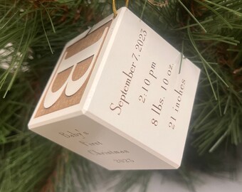 Baby's 1st Christmas Ornament, Birth Stats Ornament, Babys 1st Ornament, Birth Stats Gift, Gift for New Mom, Baby Information Ornament