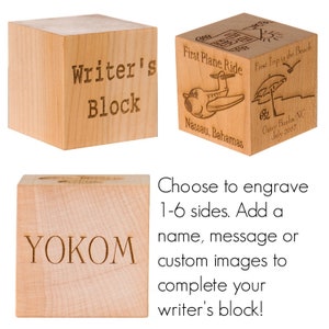 Writer's Block, Personalized Writer's Block, Custom Writing Gifts, Personalized Gift for Writers and Poets, Custom Gift for Professors image 2