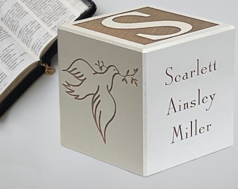 baptism gift from godparents, baptism wooden block,baptismal gifts for baby, personalized baptism gift, dedication gift for baby,christening