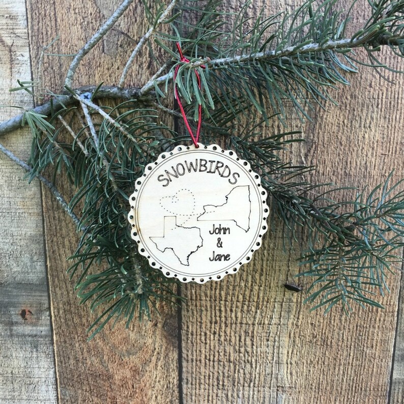 Snowbirds Couple Snowbirds Winter Home Snowbird Retirement Ornament Florida Christmas Snowbirds Second Home Grandparent Ornament image 4