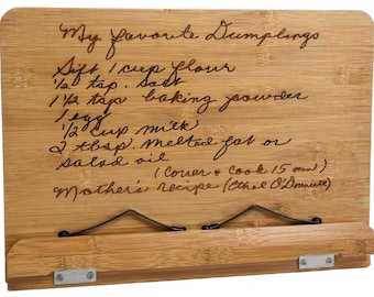 Personalized Bamboo Cookbook Stand: Engraved Recipe Holder