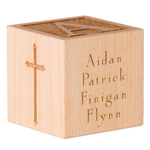 Godson Gift Personalized Baptism Keepsake - Custom Engraved Wooden Blocks for Christening & Dedication Gifts