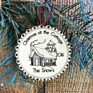 Engraved Housewarming Gift Our First Home Ornament Custom Gift for Couples Lake House Decor Ornament Newlywed Ornament image 5