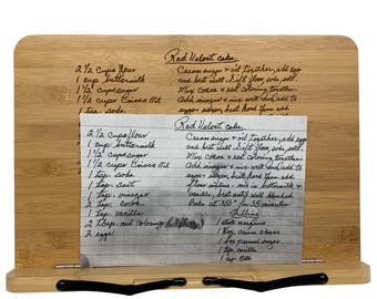 Personalized Bamboo Cookbook Stand: Recipe Holder