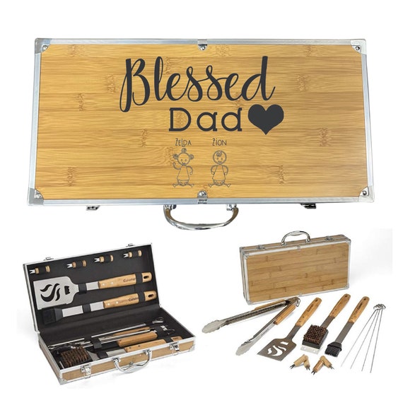 Personalized Hanukkah Gift for Men, Personalized BBQ Set, Grilling Tools,  Hanukkah Gifts for Dad, Personalized Hanukkah Gifts, Grill Case 