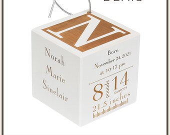Personalized Baby First Christmas Ornament - 2025 Maple Engraved Keepsake 2 inches (Ruler Style)