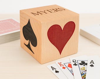 Engraved Wooden Trump Marker Block – Euchre and Card Game Accessory