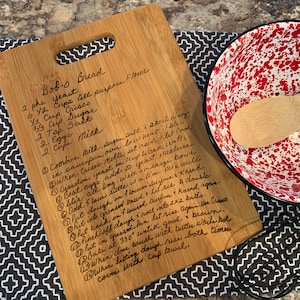 Handwritten Recipe Engraved Board Custom Engraved Cutting Board Hostess Gift Housewarming Gift Newlywed Gift Personalized Wedding Gift