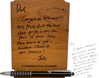 Personalized Handwriting Wood Pen Holder – Unique Father's Day Gift