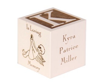 Personalized Baby Memorial Block: Engraved Maple Wood, Infant Loss Gift