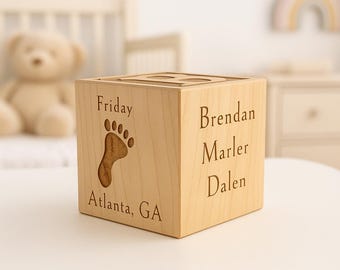 Personalized Maple Baby Block: Business Newborn Gift, Heirloom Keepsake