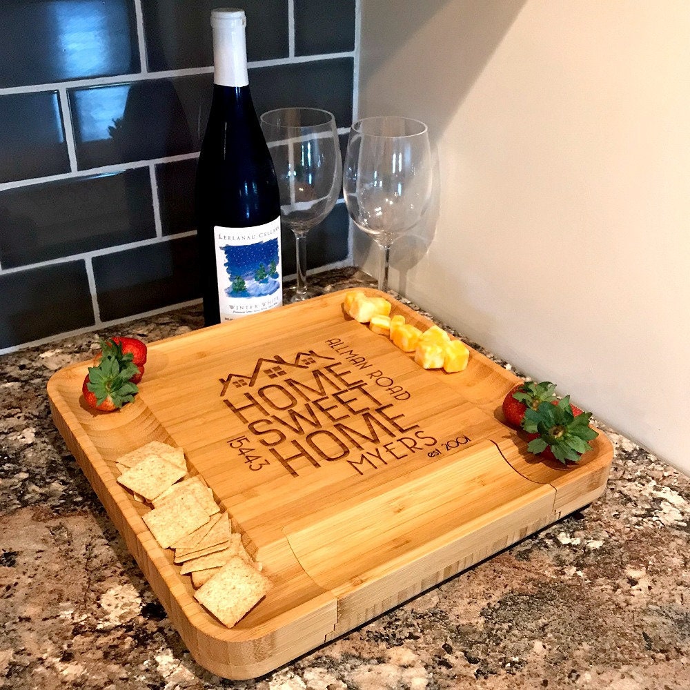 Personalized Cheese Board Personalized New Home Gift Etsy