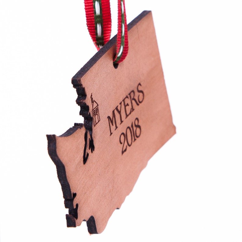 Washington State Ornament Washington Ornament Seattle Ornament Leather Ornament Newlywed Ornament Newlywed Gift image 5