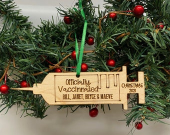 Vaccination Ornament | COVID Vaccine Christmas Ornament | Vaccine Ornament | Personalized 2021 Vaccination Ornament | Covid-19 Ornament