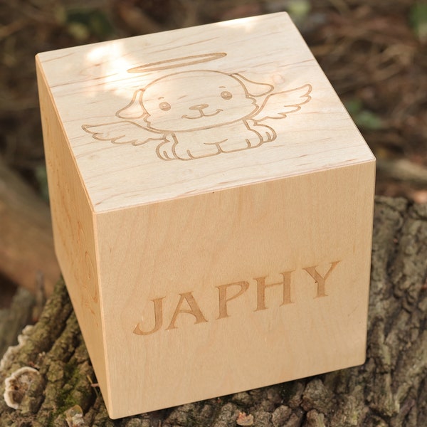 Personalized Pet Memory Box | Pet Urn with Name and Rainbow Bridge Poem| Puppy Angel Keepsake | Cat Angel Keepsake | Pet Memorial Gift ashes