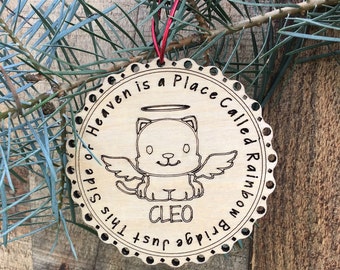 Custom Pet Memorial Ornament | Cat Angel Ornament | Cat Memorial Ornament | Cat Memorial Gift | Pet Loss Gifts | Pet Loss Ornament