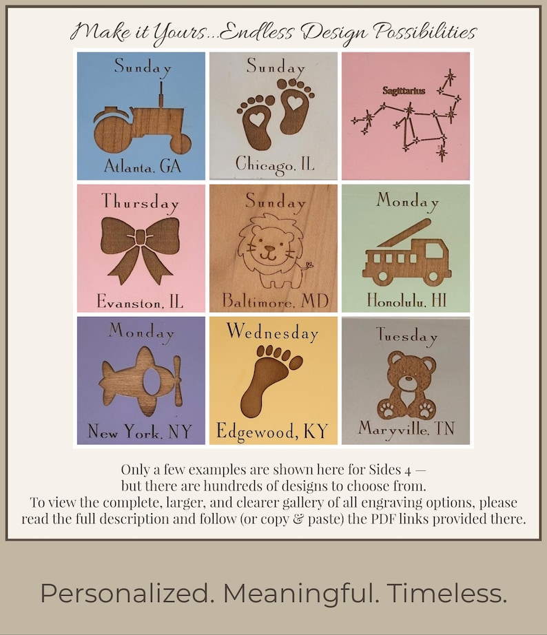 Baby Block: Personalized Wooden Engraved Name & Birth Stats Keepsake image 6
