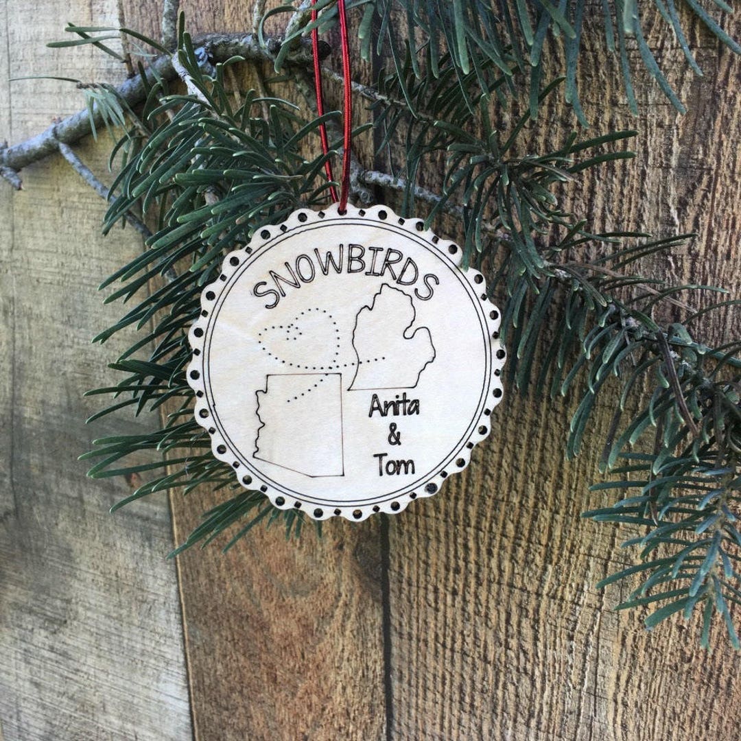 Snowbirds Couple Snowbirds Winter Home Snowbird Retirement Ornament Florida Christmas Snowbirds