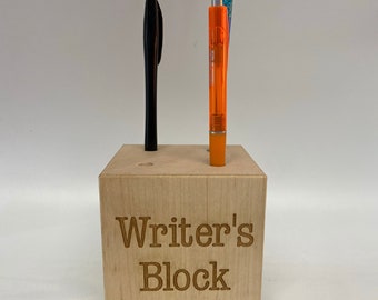 Personalized Writer's Block | Gifts for Writers | Writing Gifts | Writers Gift | Professor Gift | Pen Holder Desk Set | Desk Organizer |