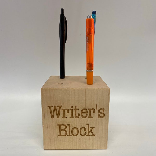 Personalized Desk Set, Pen & Pencil Holder for Desk, Writer's Block Gift, Home Office Gift for Desk, Gifts for Writers, Gift for Writer