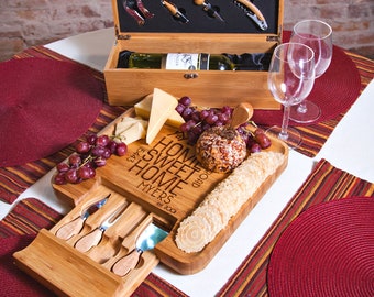 Personalized Wine and Cheese Board | Mother's Day Gift | Newlywed Gift | 5th Anniversary Gift | Wine Lover Gift | Realtor Gifts