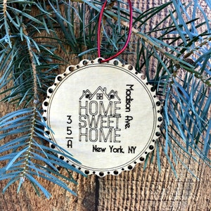 Engraved Housewarming Gift Our First Home Ornament Custom Gift for Couples Lake House Decor Ornament Newlywed Ornament image 2