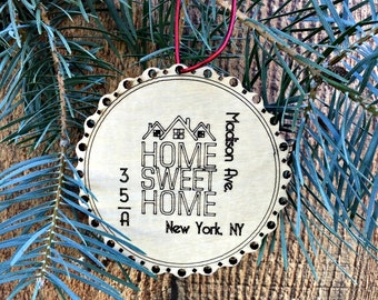 Wooden Our First Home Ornament | First House Christmas Ornament | New House Gift | Newlywed Ornament | Housewarming Gift | Cottage Christmas