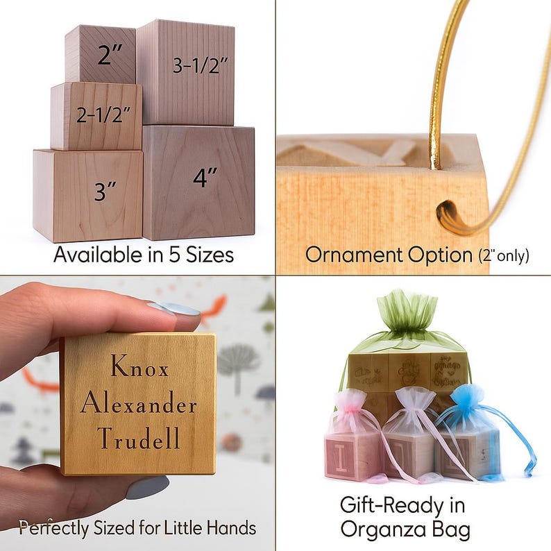 Baby Block: Personalized Wooden Engraved Name & Birth Stats Keepsake image 9