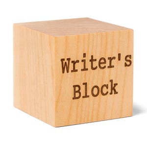 Engraved Wooden Paperweight Writer’s Block – Maple Block Keepsake 4 Inch