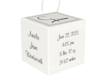 Baby Block Ornament: My First Christmas Bauble (Script Font)