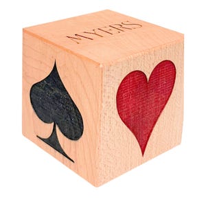Marcador de Euchre Trump personalizado / Bloque de naipes personalizado para jugadores de pinacle y cartas / Idea de regalo única para abuelos
