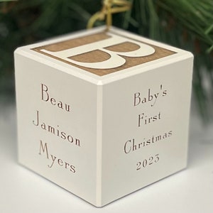 Baby Block Ornament, Baby's First Christmas Ornament, Baby Block Christmas Ornament, Baby's First Christmas Gift, New Baby Ornament, 2023