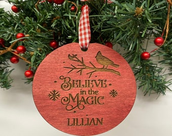 Red Cardinal Memorial Ornament, Cardinals are Angels Ornament,  First Christmas in Heaven Ornament, Personalized Memorial Christmas Ornament