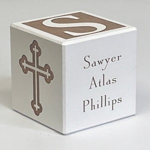 Taufstein mit Griechisch Kreuz, Geschenk zur Taufe von den Paten,Taufpate, Patenkind Taufe, Patenkind Taufe