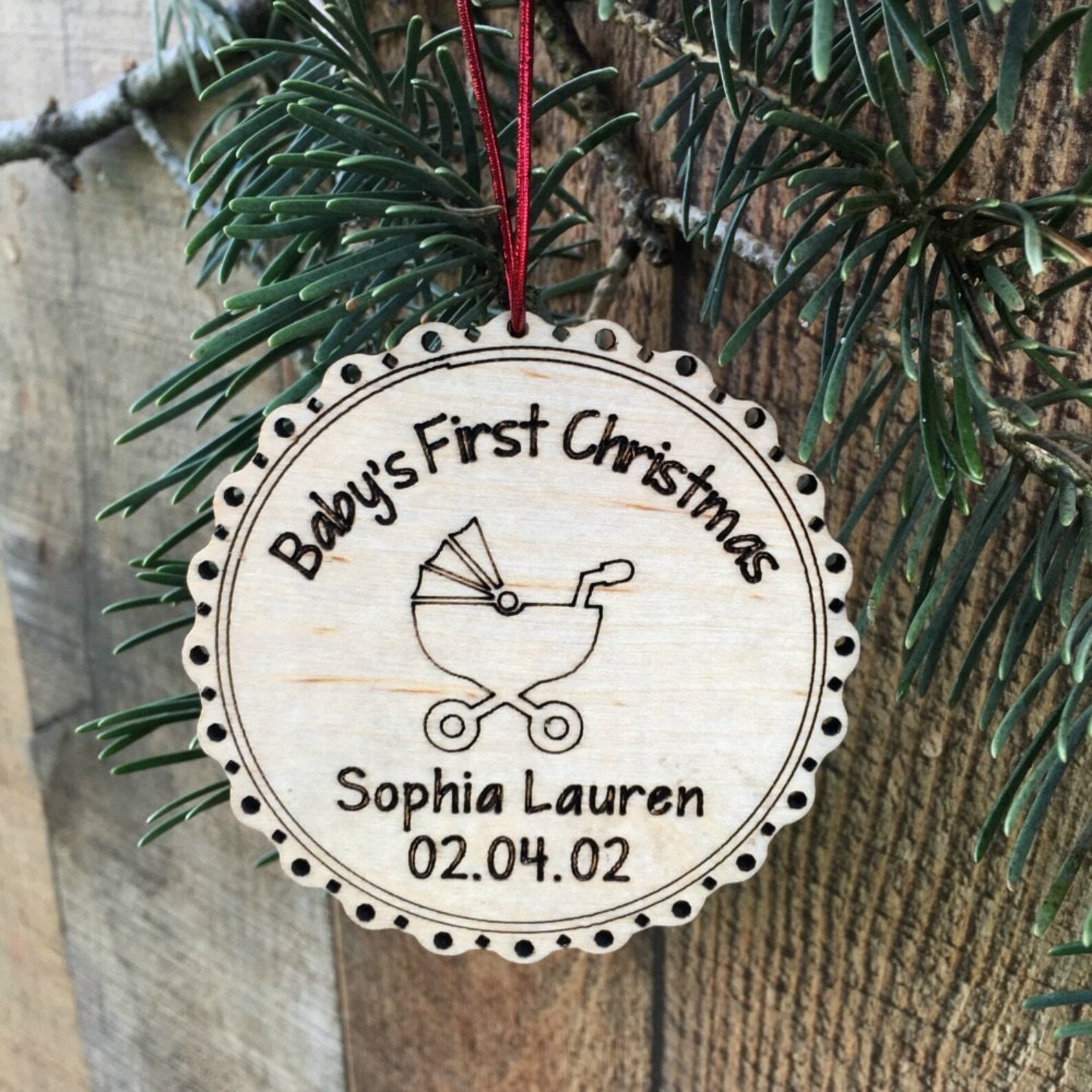 Engraved Baby's First Christmas Ornament Baby's Etsy