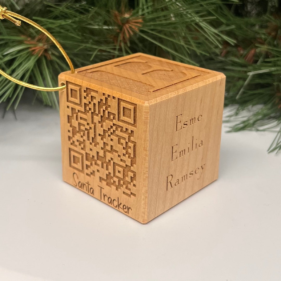 Personalized Santa Tracker Ornament, QR Code Santa Tracker Ornament