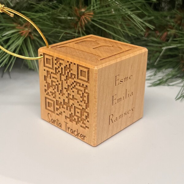 Wooden Block Qr Code Etsy