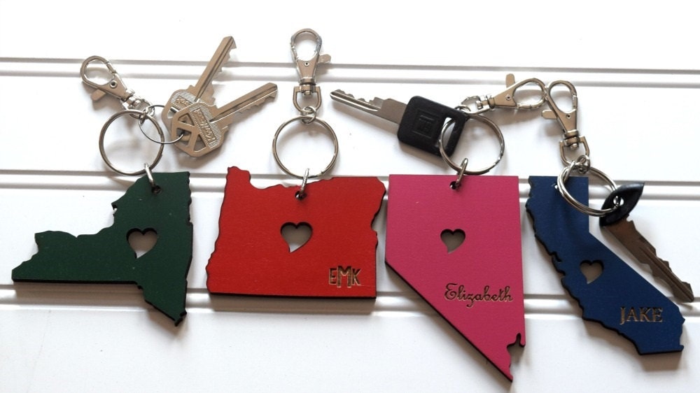 New Jersey Keychain New Jersey Gift Personalized Keychain Etsy