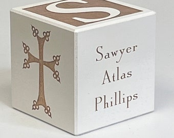 Baby Dedication Gift Block Baby Baptism Gift Block Christening Gift Block Godparent Gift Gift for Goddaughter Gift for Godson Baby Block