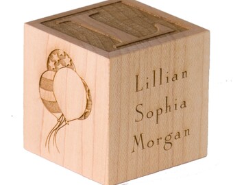 Baby's First Birthday | Personalized Baby Block | Personalized Baby's 1st Birthday Gift | Baby's First Gift | Twin Baby Gift