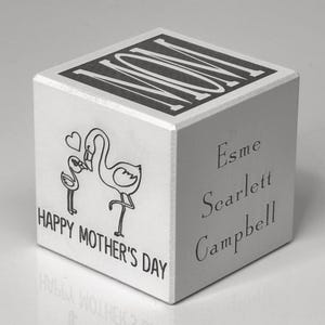 Personalized Mother&#39;s Day Maple Wood Block: Engraved Keepsake Gift