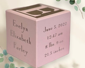 Personalized Baby Block | Wooden Baby Block | Unique Baby Gift | Twin Baby Gift | New Parents Gift | Personalized Baby Block