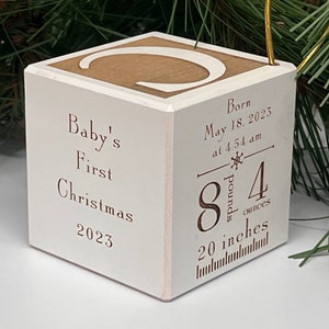 Baby's First Christmas Ornament 2023, Baby's 1st Christmas Ornament, Baby's First Ornament, New Baby Ornament, Baby Block, Baby's First 2023