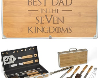 Game of Thrones Gifts, Best Dad in the 7 Kingdoms, BBQ Set, Personalized Grill Set, Fathers Day Gift, Father of Wildlings Gift, GOT Gifts