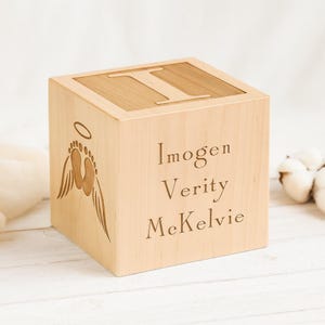 Personalized infant urn- engraved maple wooden box 5.5 inches