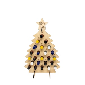 Mini Bottle Advent Calendar Christmas Countdown Tree- Holds 24 Mini Bottles 16x10