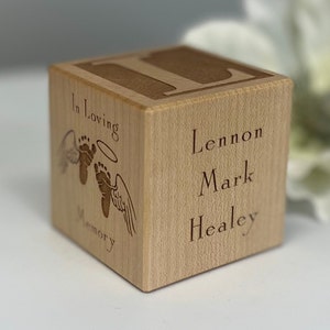 Engraved Infant Memorial Block | Engraved Wooden Block | Stillborn | Born Sleeping | Miscarriage Gift | Angel Baby | In Loving Memory