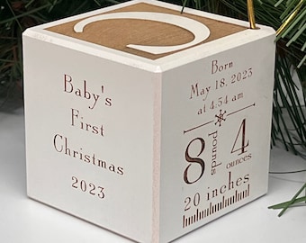 Baby's First Christmas Ornament 2023, Baby's 1st Christmas Ornament, Baby's First Ornament, New Baby Ornament, Baby Block, Baby's First 2023