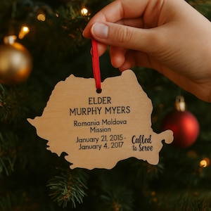 LDS Missionary Gift Christmas Ornament – Personalized Missionary Ornament for LDS Gifts & Missions Holiday Décor
