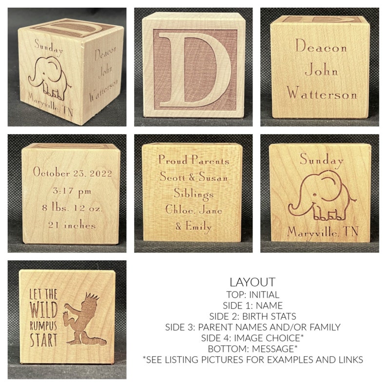 Personalized Baby Block Wooden Baby Block Personalized Baby Gifts Baby Boy Keepsake Unique Baby Gift New Baby Ornament image 2